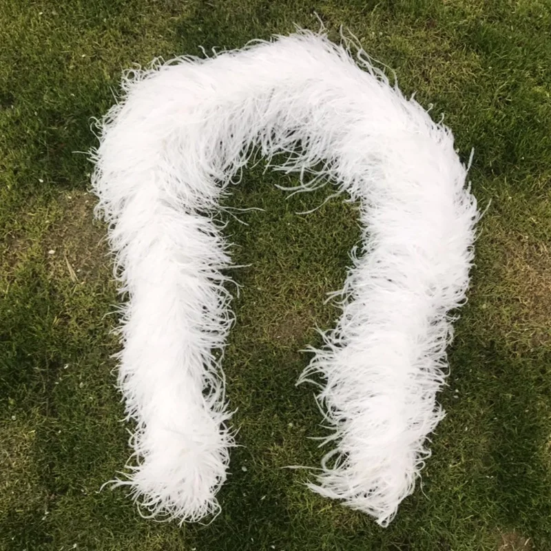 2 метра элегантный 10ply страусовый мех боа шаль зашифрованные страусиные перья для Свадебные украшения своими руками Шлейфы шарф планки