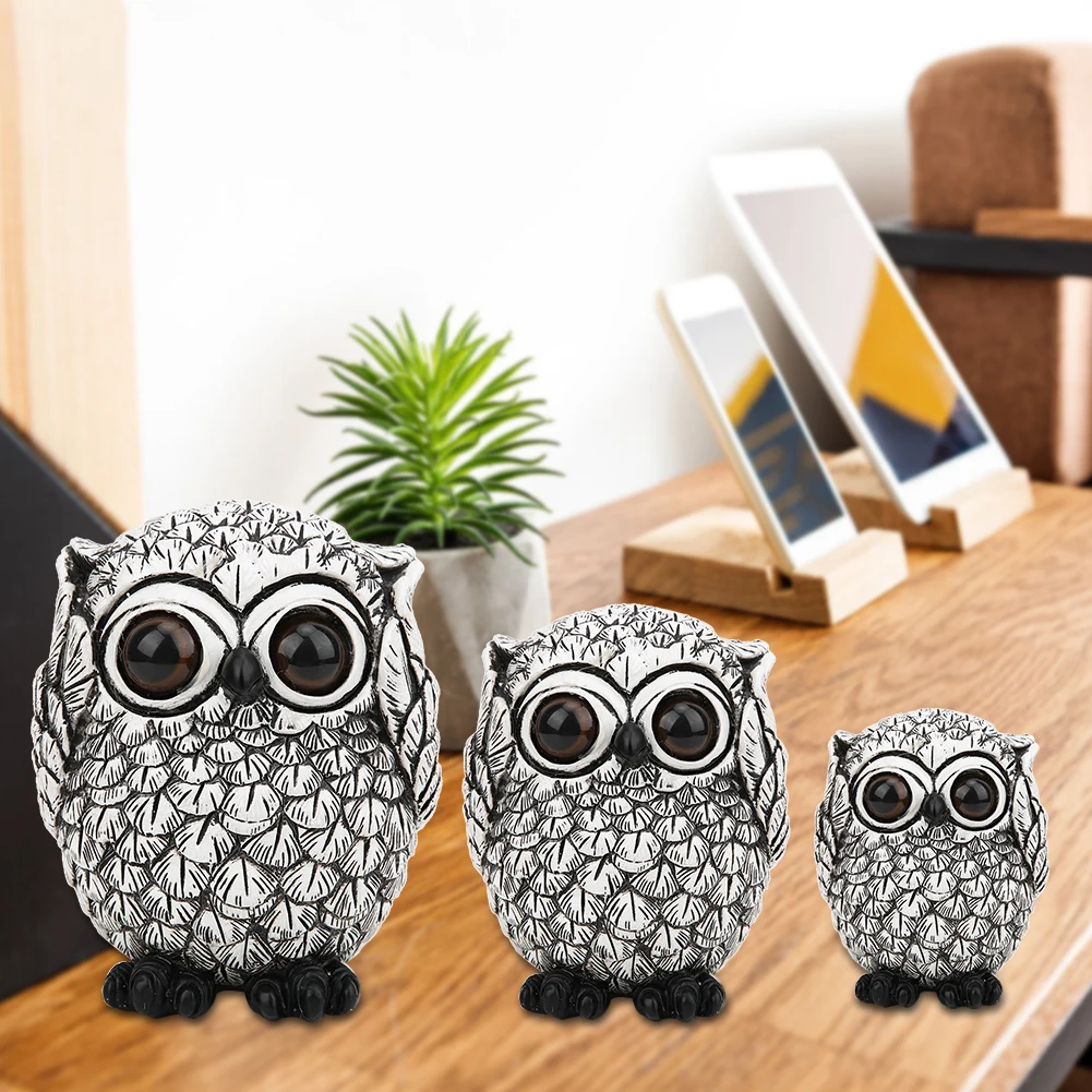 Figurine Ornament Synthetic Exquisite Cute Owls Animal Figurines Resin Craft Gift Home Office Ornaments Decoration | Дом и сад