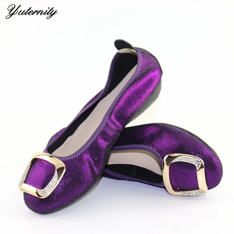 

Yuternity Latest Design Decoration With Rhinestone Party Shoes African Low Heels Shoes Flat Shoes For Woman Dress Size 37-44