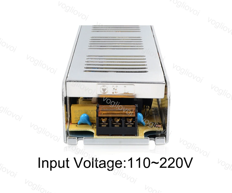 Vogliovoi светодиодный трансформатор DC12V 60W 100W 150W 200W IP20 110/220V Алюминий серебристый светодиодный драйвер Мощность адаптер для 3528 5050