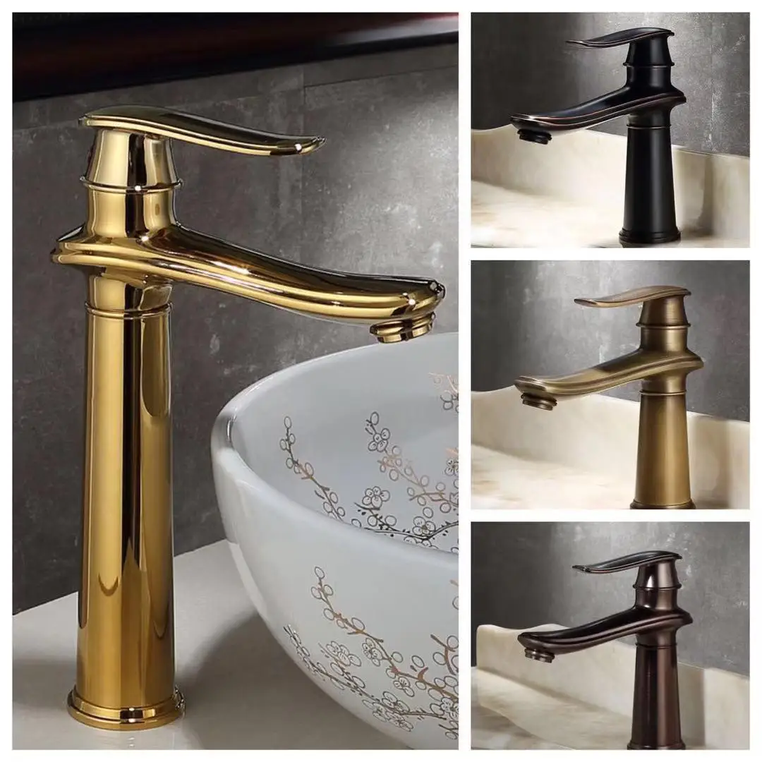 Bathroom Sink Basin Faucets Contemporary Antique Brass Faucet Mixer Water Tap Rotate Single Handle Hot And Cold Crane | Обустройство