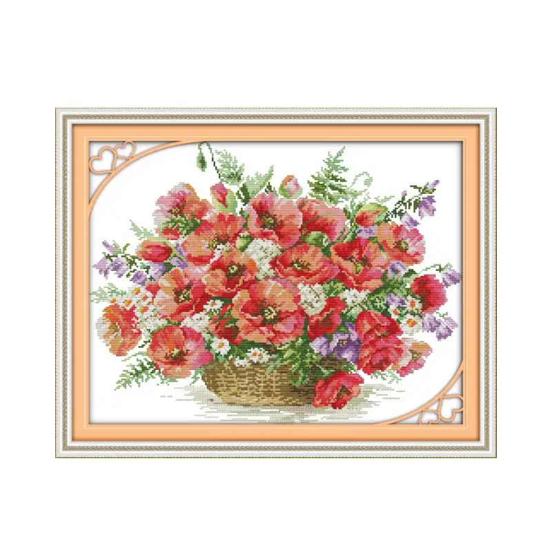 Набор для вышивки крестиком толстая искусственная ткань с цветочным рисунком 18