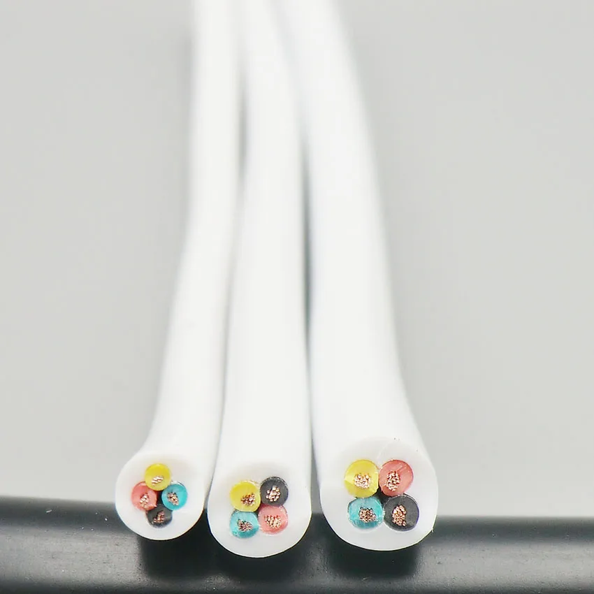 Белый провод с мягкой оболочкой 4 жильный кабель 0 12 2 27 24 мм² 22AWG экструдирующая
