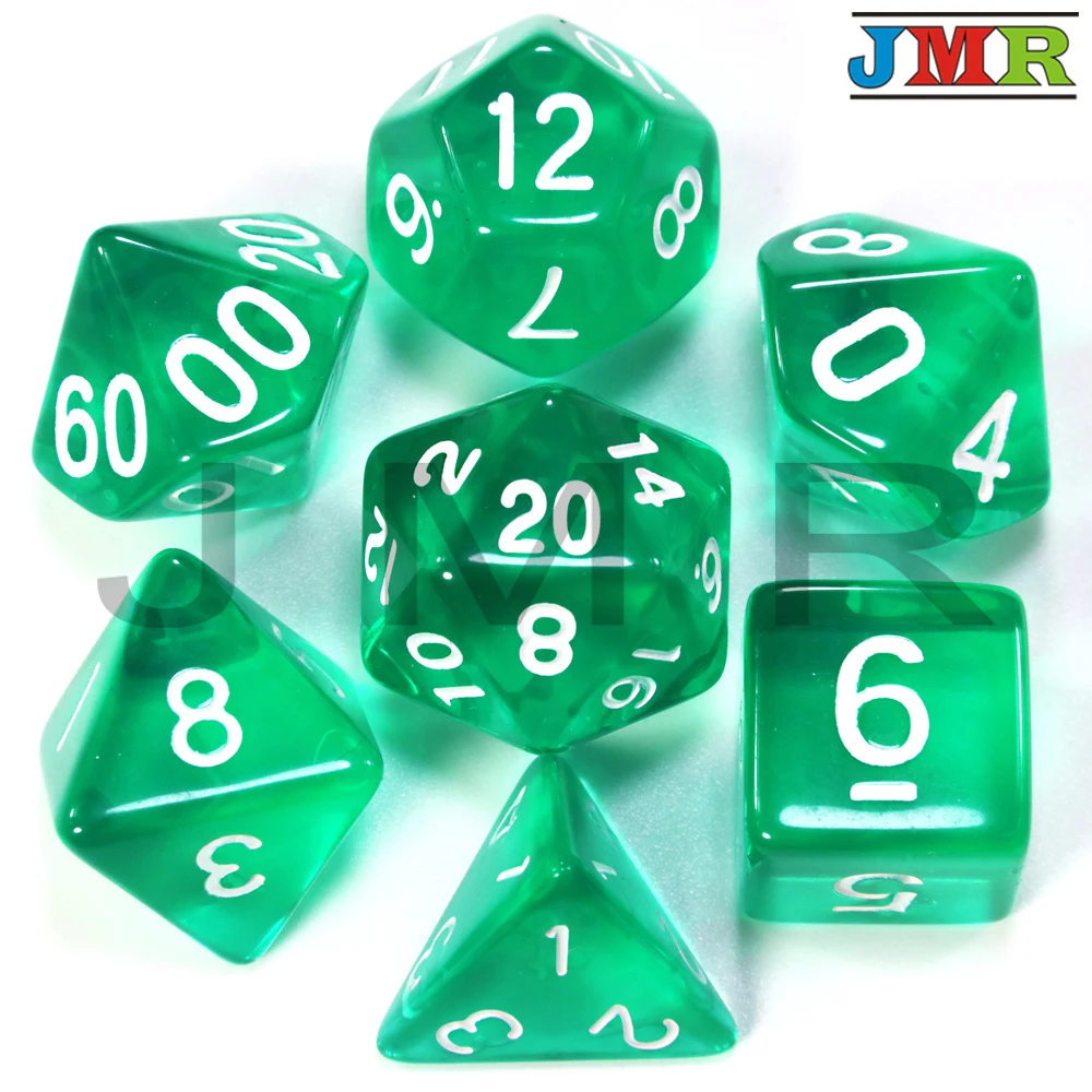 Высокое качество 7 шт./компл. Прозрачные Цифровые многогранные кости насыщенного