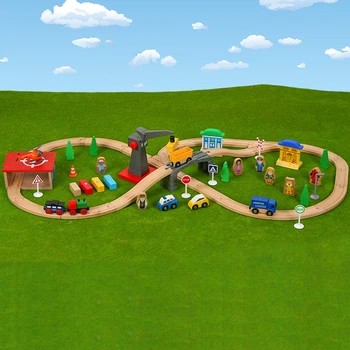 

train track toy mine site rail transport series train toy compatible with Brio wooden track Children's toy car combination