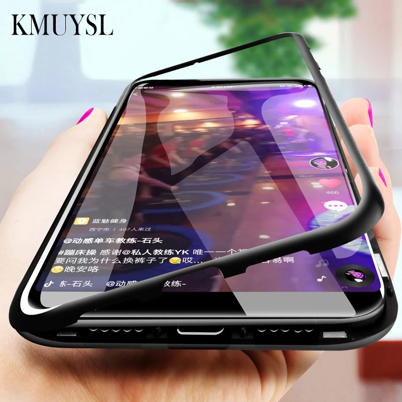 

Metal Magnetic Adsorption Case For Xiaomi Redmi Note 5 6 7 Pro Mi 8 9 se Lite Mi9t Pro Redmi 7 7A K20 Pocophone F1 Glass Cover