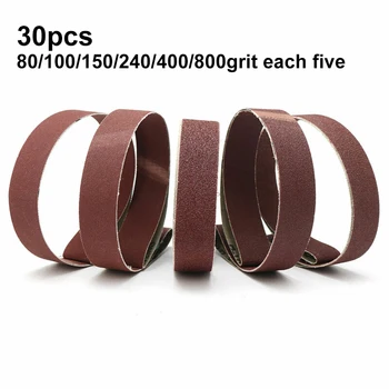 

25x762mm Sanding Belt Aluminum Oxide Sander 80-800 Grit Reddish Brown Polishing