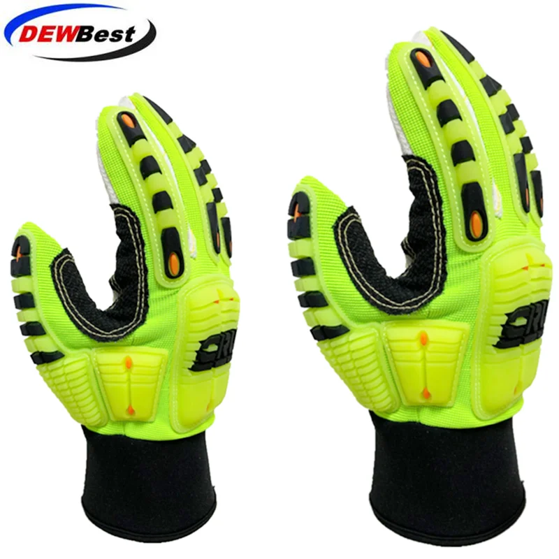 Устойчивые к порезам перчатки антиударные вибрационные масла TPR защитные рабочие перчатки анти порезы амортизирующие механики ударопрочный