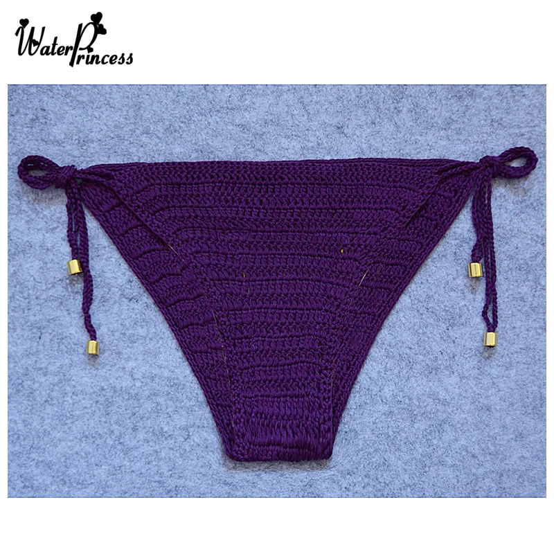 Micro Thong Bottom Bikinis Handmade Crochet Swimwear bathing suit Women Sexy G-string Briefs Swimsuit Low Waist Swimming trunks | Спорт и