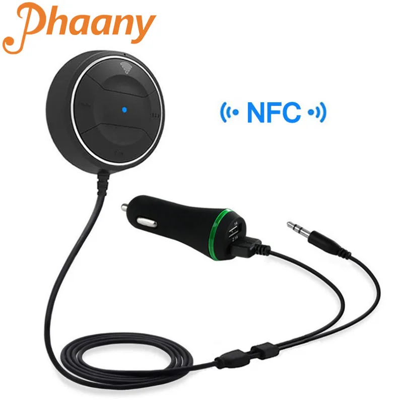 Phaany Bluetooth-compatible 5.0Car Kit Handsfree AUX 3.5MM Music Audio Receiver Car MP3 Player Dual USB Charger Dropshipping | Автомобили