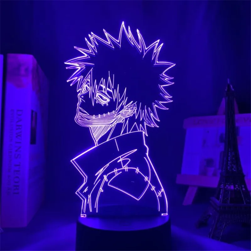 My Hero Academia Dabi 3D Night Light Bedroom Decor Lamp Home Decoration Lampara Creative Anime Figures Lights Boku No Hero Lamps