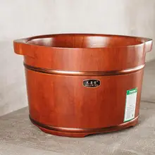 High-end Red Imported Oak Barrel Bubble Foot Wash Feet Foot Bath Bucket With Thick Wooden Tub