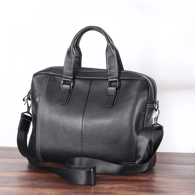 Genuine Leather Briefcase Men Handbags Crossbody Men Tote Bag Designer Men Messenger Shoulder Bags Cow Leather Handle Bag