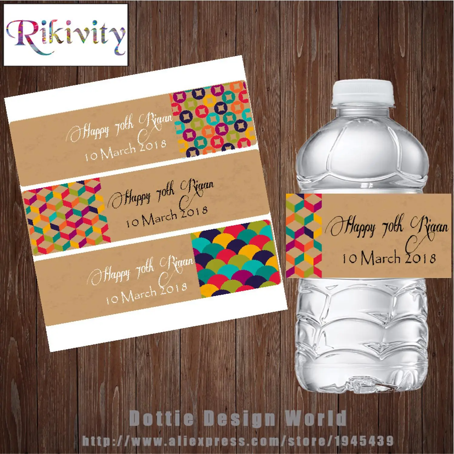 20 ~ 50TH BIRTHDAY PARTY FAVORS WATER BOTTLE LABELS ~ PERSONALIZED