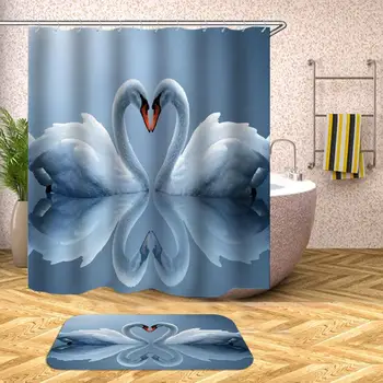 

35 Shower Curtain Lion Giraffe Ape Monkey Waterproof Bath Curtains Bathroom Bathtub Bathing Cover Large Wide 12pcs Hooks