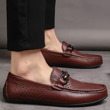 

Shoes Zapatos Hombre Genuine Leather Full Grain Leather Low Top Casual Shoes Men