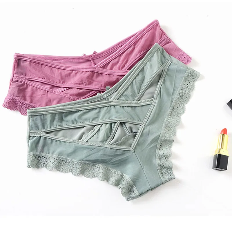 CINOON Sexy Panties Women Traceless Crotch of Cotton Briefs Lingerie High Quality Lace Hollow Out Underpants Intimates Lingerie