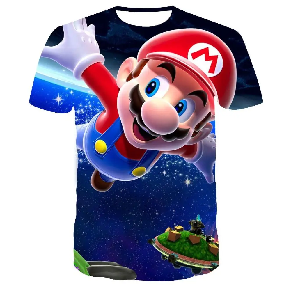 Последняя видеоигра Super Mario Bros. Футболка с 3D принтом унисекс, аниме, мультфильм, игра, крутая игра, Марио, футболка, повседневный стиль