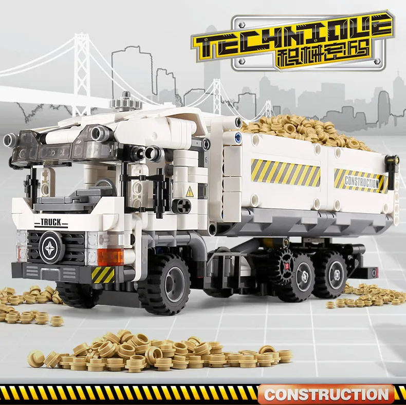 Yeshin 701704 Technic игрушечные машинки, набор грузовиков, строительные блоки, кирпичи, строительные игрушки для грузовиков, детские рождественские подарки