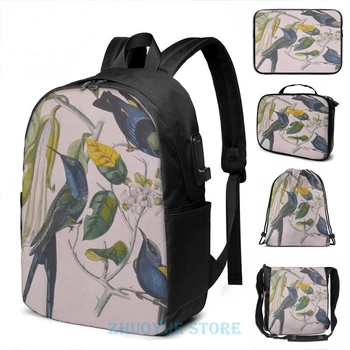 

Funny Graphic print Sakura (2000) Susumu Yokota USB Charge Backpack men School bags Women bag Travel laptop bag