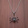 Punk 316L Stainless Steel Silver Color Black Stone Crystal Spider Pendant Jewelry For Gift 1