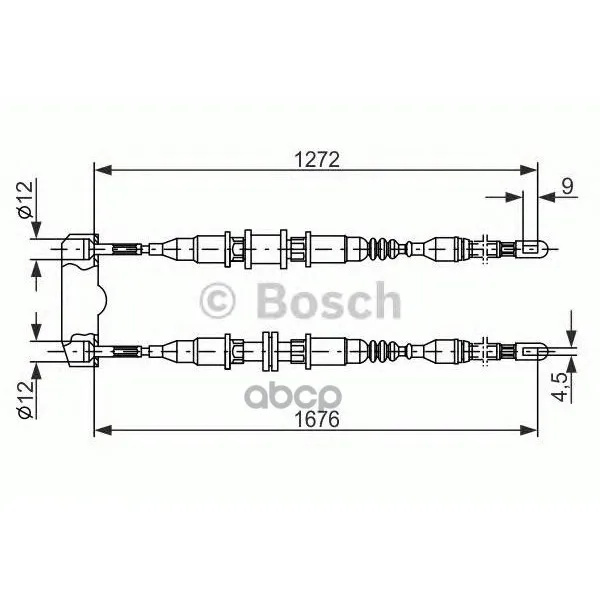 Трос Стояночного Тормоза Daewoo Nexia 1285мм Bosch арт. 1987477136