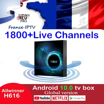 

T95 Android 10.0 Smart TV Box Allwinner H616 1800+LIVE France Italy Arabic Beigium Dutch 1Year IPTV Subscription TV Box