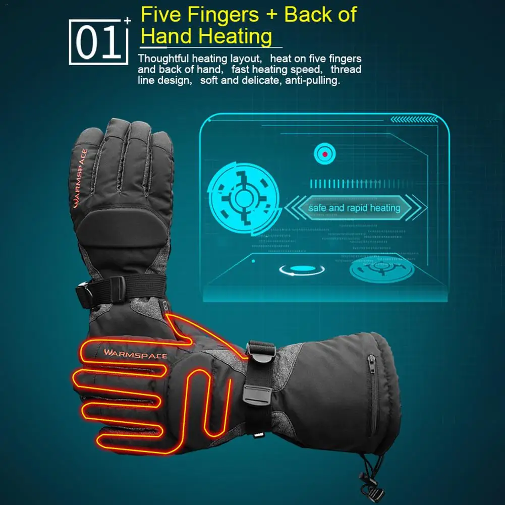 

Motorcycle Heated Gloves 3.7V/3600mAh Lithium Battery Waterproof Warm Keeping Thermal Heat Gloves for Skiing Riding in Cold Weat