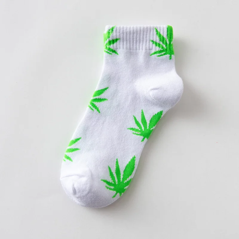 21 1 Pair Fashion Harajuku Unisex Hip Hop Street Cycling Sport Socks Feet Breathable Weed Funny Skateboard hemp Ankle Happy Sock - Цвет: 21