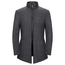 Весна и осень, стиль, Ouma, плюс размер, Мужская одежда, повседневное, стоячий воротник, универсальное, молодежное шерстяное пальто для мужчин YF15