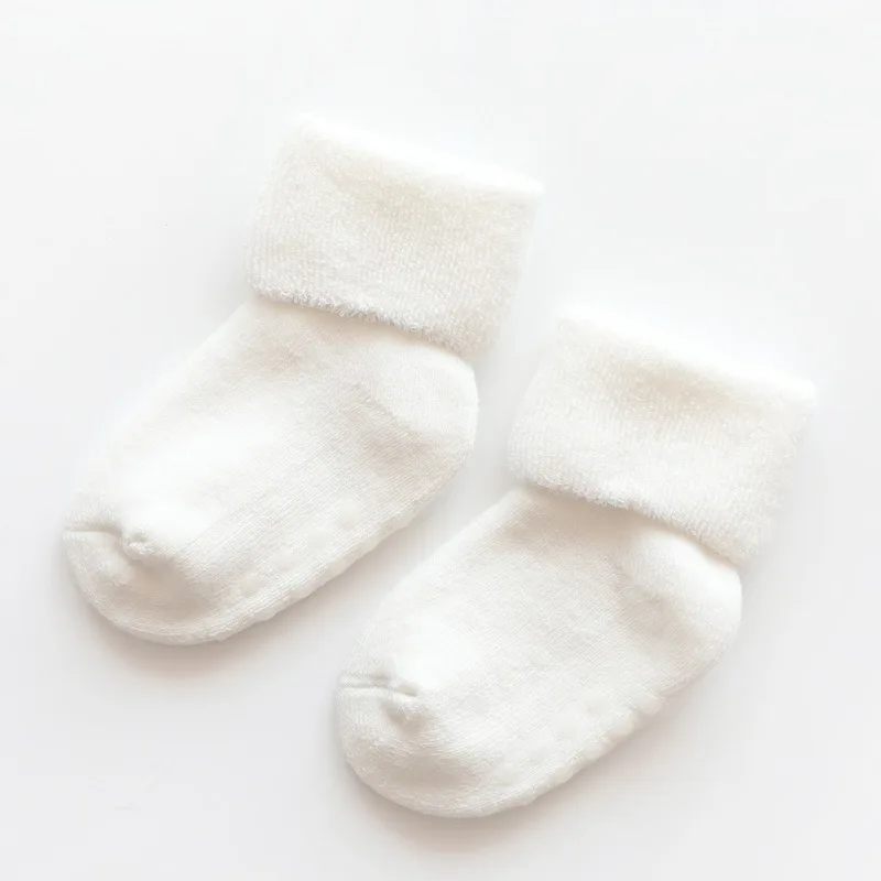 Хлопковые носки для малышей; однотонные Короткие хлопковые мягкие нескользящие носки ярких цветов для малышей; теплые зимние носки для малышей