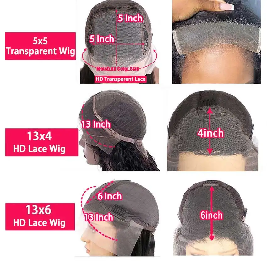 HD Lace Frontal Wig 13x6 Lace Front Human Hair Wig For Women Brazilian 30 inch Straight Wig HD Transparent 5x5 Lace Closure Wigs 5