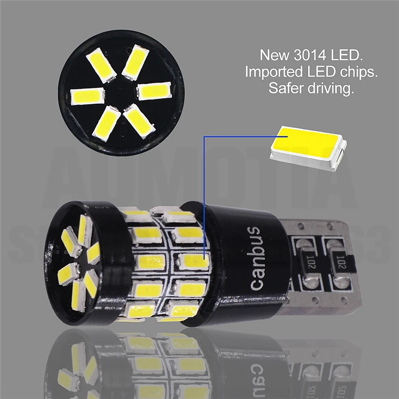 100x T10 W5W светодиодный 3014 30 SMD линзы светодиодный лампочки CANBUS 194 168 белый светильник для салона Купол номерного знака светильник Светодиодные лампы 12V