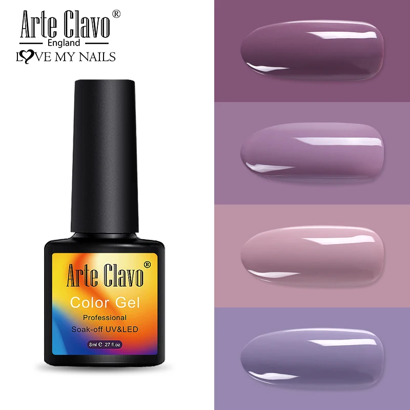 8ml-ZH10 Arte Clavo набор гель-лаков для ногтей 8 мл наборы для ногтей чистые цвета УФ Гель-лак набор базовое верхнее покрытие гель для нейл-арта все для маникюра - Цвет: 8ml-ZH10