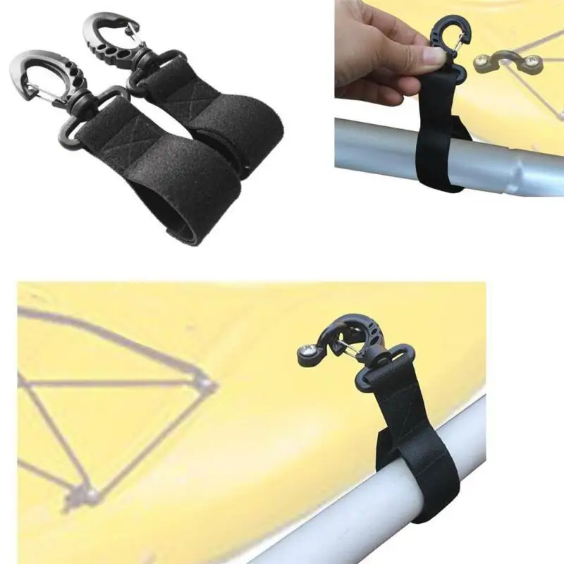 2 Pieces Black Nylon Paddle Clips Holder Kayak Canoe Boat Dinghy