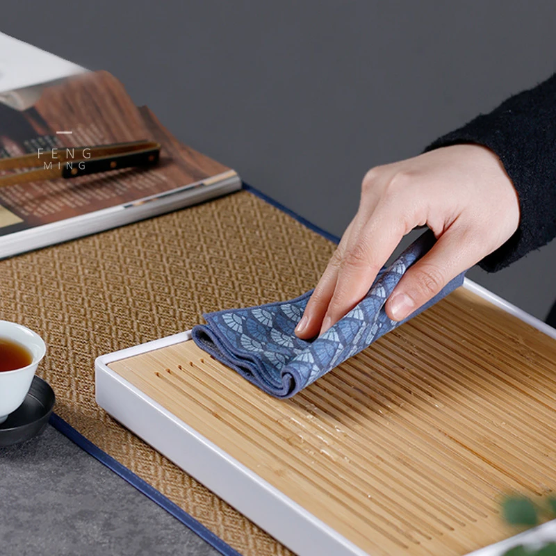 Cotton Tea Towel Strong Absorben Kung Fu Tea Set Accessories Thickened Table Cleaning Cloth Suede Cloth Household Hand Towel kitchen towel cleaning cloth coffee towel towel cleaning cloth dish cleaning cloth microfiber dish cloth dish cloth