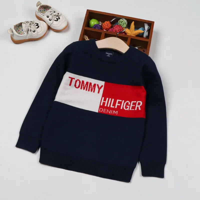 

Kids' Sweater Fashion Children Boy Korean-style Western Style Children Pullover Cotton Sweater 2019 Fall And Winter Clothes