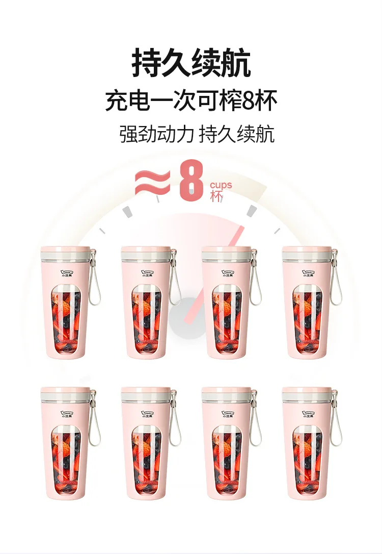 Small Raccoon Portable Juicer Cup Household Fried Fruit Juice Small Charging Network Red Multi-functional Mini Juicer