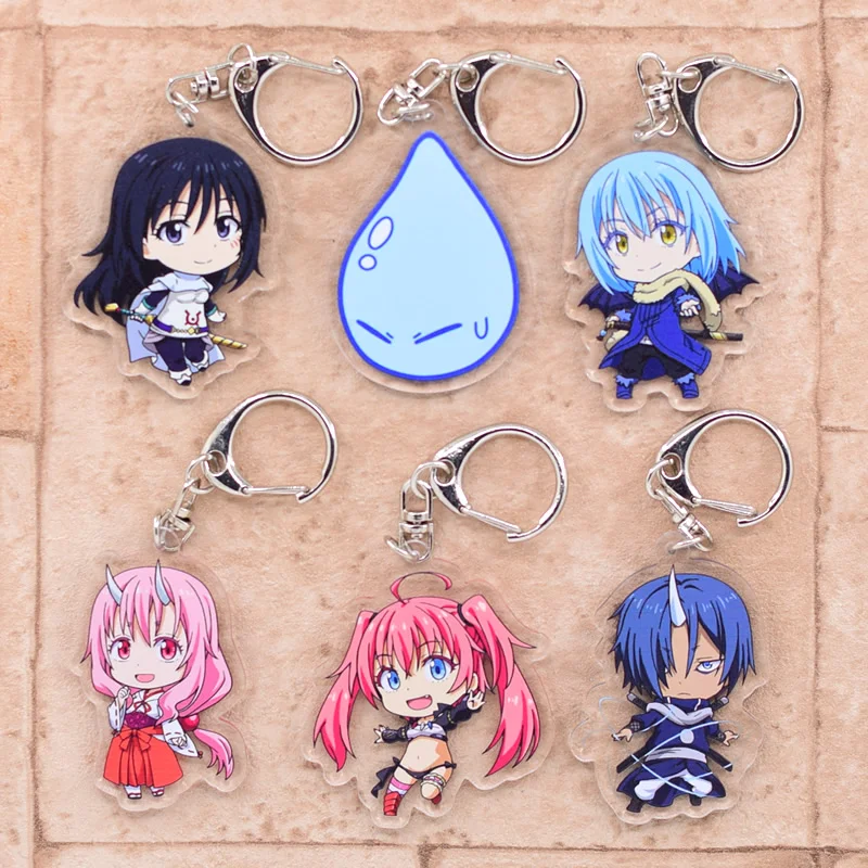 That Time I Got Reincarnated as a Slime Keychain Double Sided Acrylic Cartoon Key Chain Pendant Anime Accessories Keyring | Украшения и