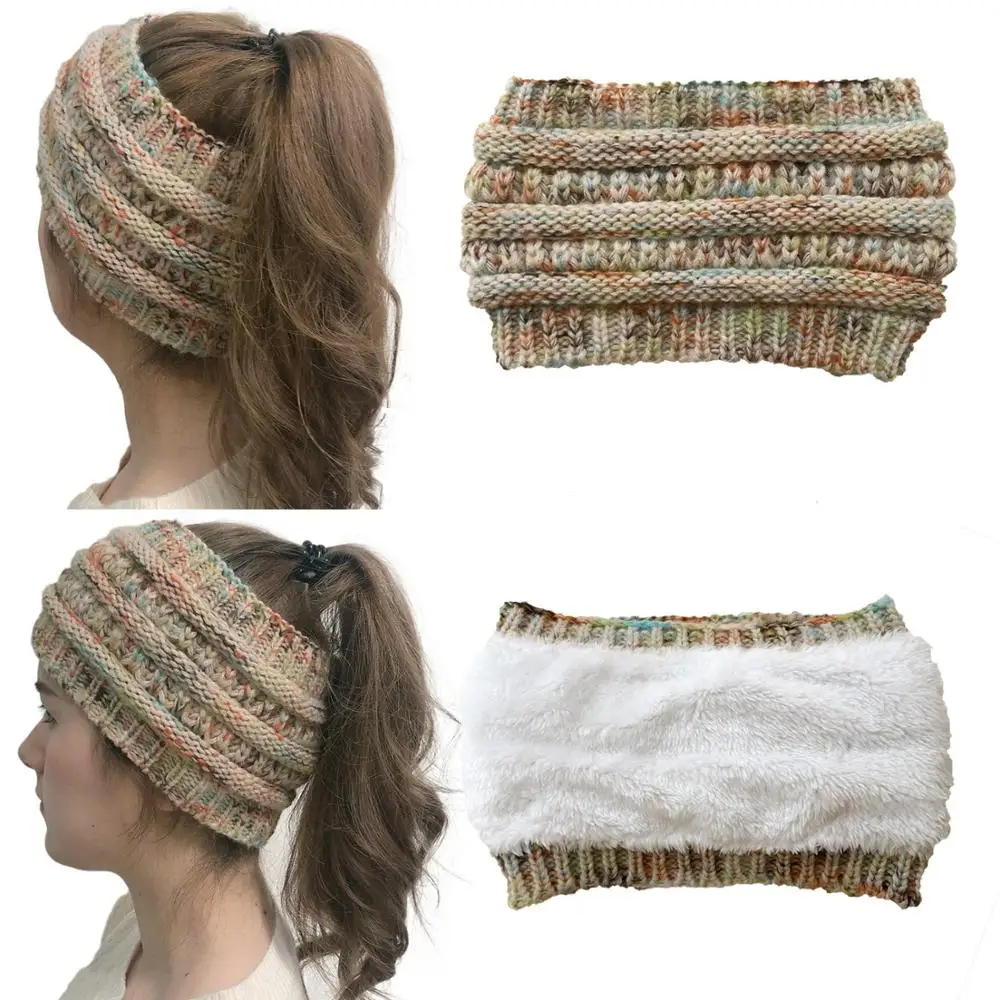 

Material of mohair Knitted Crochet Twist Women Headband Ear Warmer Elastic Band for Women's Wide Thickening Hair Accessories