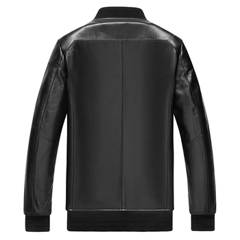 

AYUNUSE Men's Genuine Leather Jacket 2020 100% Sheepskin Leather Coat Motorcycle Bomber Jacket Casual Slim Fit P-1-F13 KJ3512