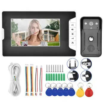 

Video Intercom 7inch TFT Night Vision Doorbell ID Card Security Intercom Camera Video Door Phone 100-240V Video Door Phone