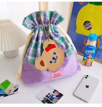

Bear PU Coin Purse Mini Storage Case School Student Bus Bank Card Holder Cute Earphone Jewelry Storage Bag Wallet Girls Gift