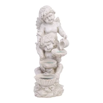 

Crafts Garden Courtyard Lawn Decoration R2977 Angel Modelling with Lamp Statue Resin European Figure Arts Sculpture Outdoor LED