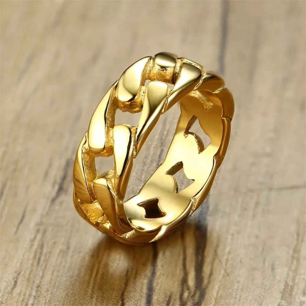 Vnox из нержавеющей стали 7 мм кольца для мужчин кубинские звенья цепи мужской мальчик палец кольцо аксессуар - Цвет основного камня: R-495G