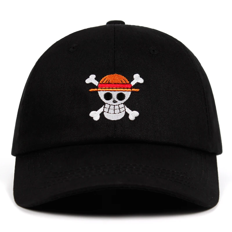 One Piece Pirate Flag Dad Hat Japanese Anime 100% Cotton embroidery Baseball Cap Snapback Unisex Fashion outdoor leisure caps