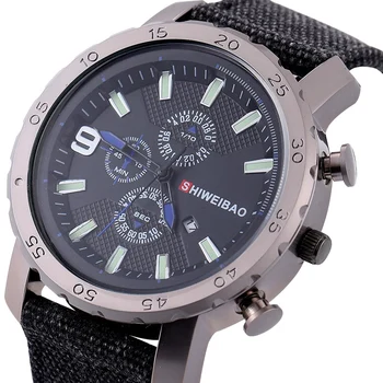 

SHIWEIBAO Brand Luxury Luxury Men's Business Watches Men's Canvas Casual Clocks Fashion Quartz Watches