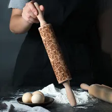 Палочка для лапши резная деревянная рельефная печатная палочка для лапши кухонный инструмент тиснение скалка для теста палочка для выпечки кухонный инструмент для выпечки