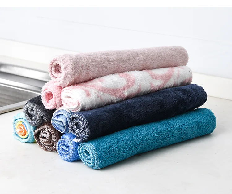 Oil-free Cleaning cloth Dishcloth Multi-functional Fiber Scouring Pad xi jin Soft Hand Towel Wholesale