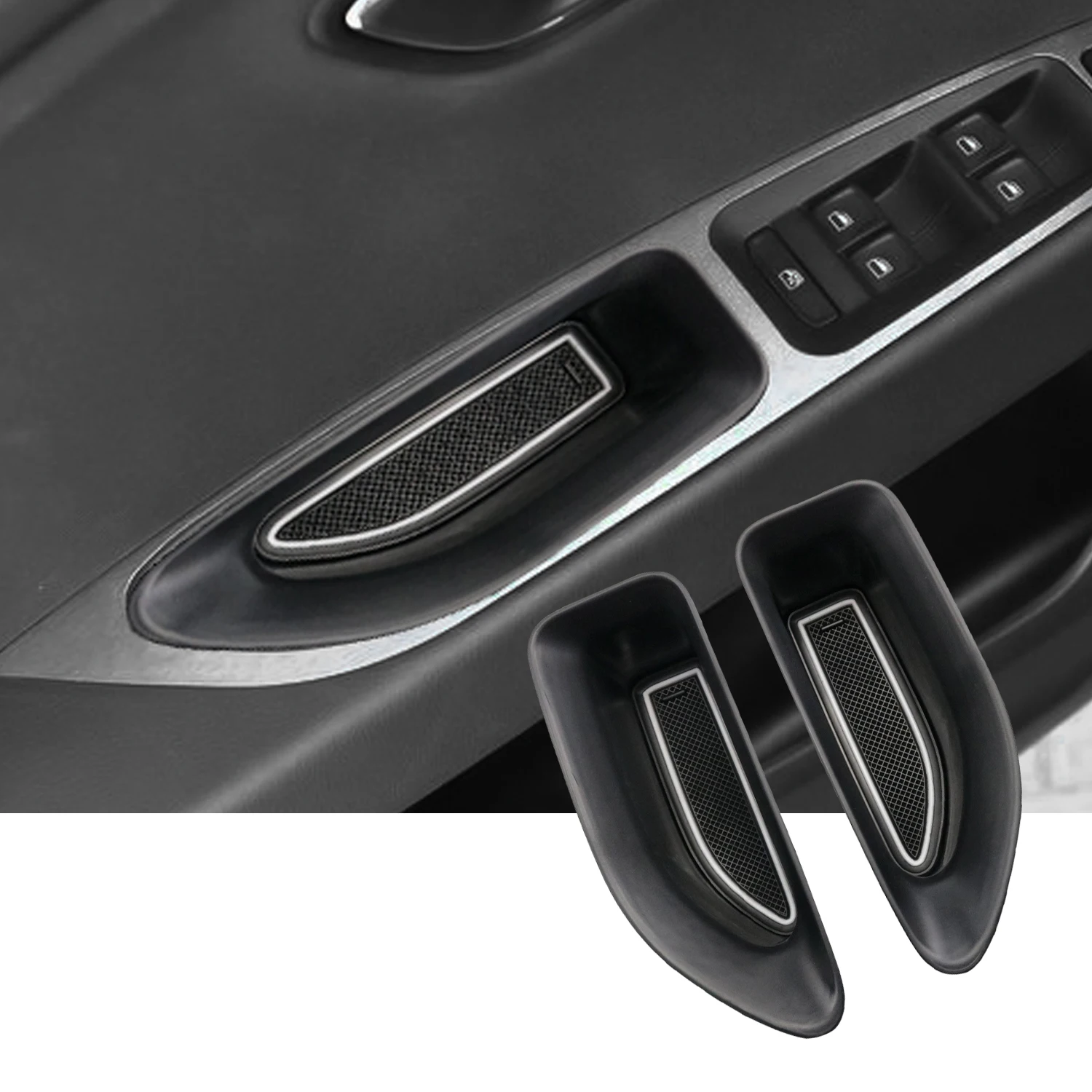 RUIYA Car Door Storage Barrel For Leon MK3 Leon Cupra 5F 2013-2019 Front Door Storage Box Auto Interior Organizer Accessories